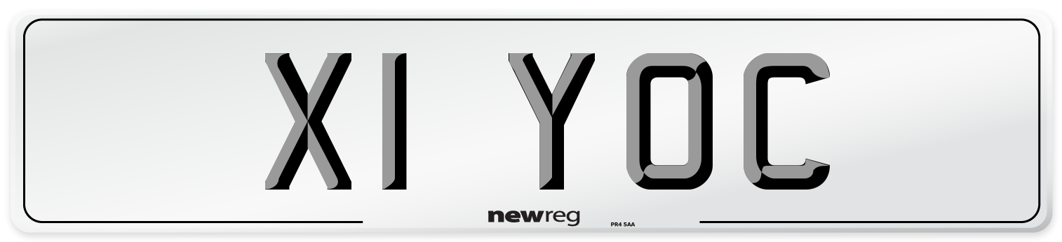 X1 YOC Number Plate from New Reg